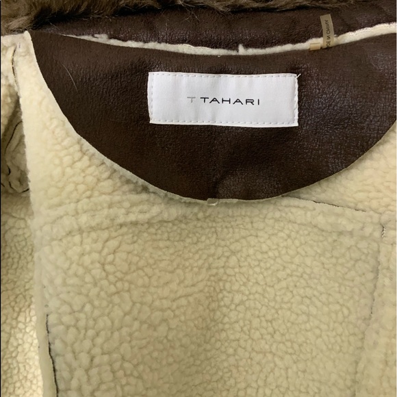 Tahari Faux Fur Collar Zip Front  Moto Jacket - Picture 8 of 13